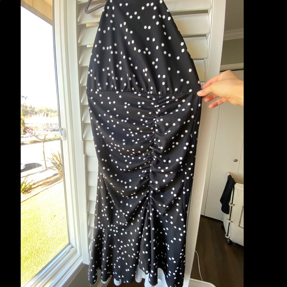 ASOS Rouched PolkaDot Dress - Picture 3 of 8